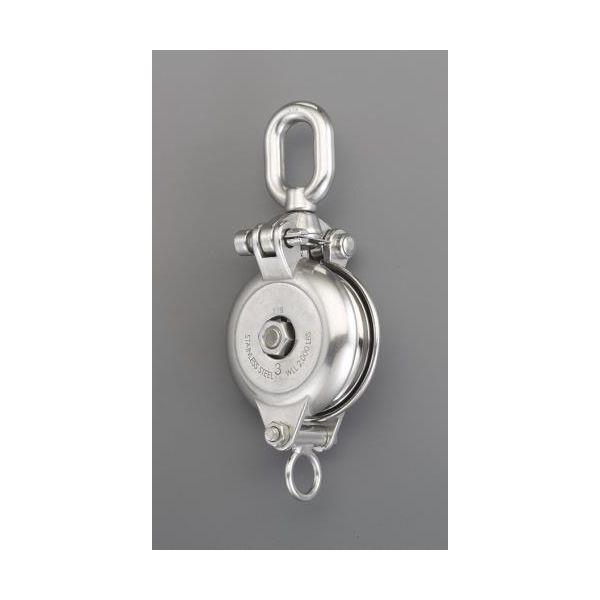 【個人宅配送不可】直送 代引不可 エスコ EA987SR-42  102．0mm ロープ用リング付ベアリング滑車 ステンレス製 EA987SR42【キャンセル不可】