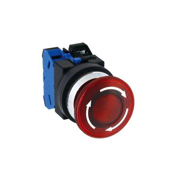 エスコ EA940DA-83A AC／DC24V 押しボタンスイッチ LED照光大型／赤 EA940DA83A【キャンセル不可】