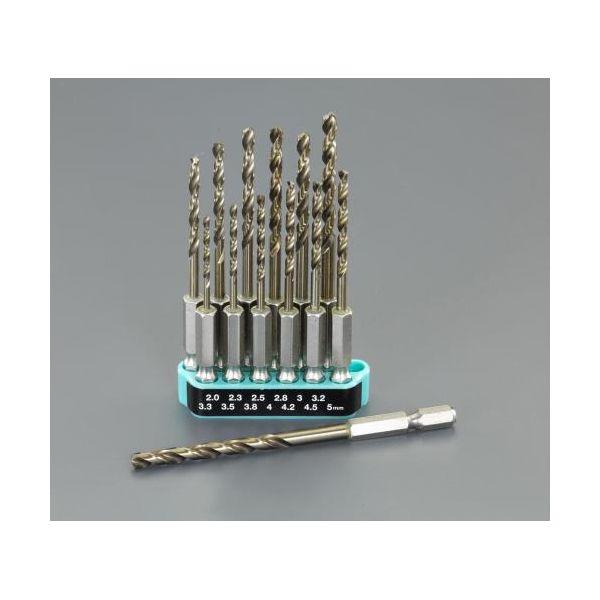 エスコ EA824DJ 2．0−5．0mm／13本組 六角軸ドリル Co−HSS【キャンセル不可】