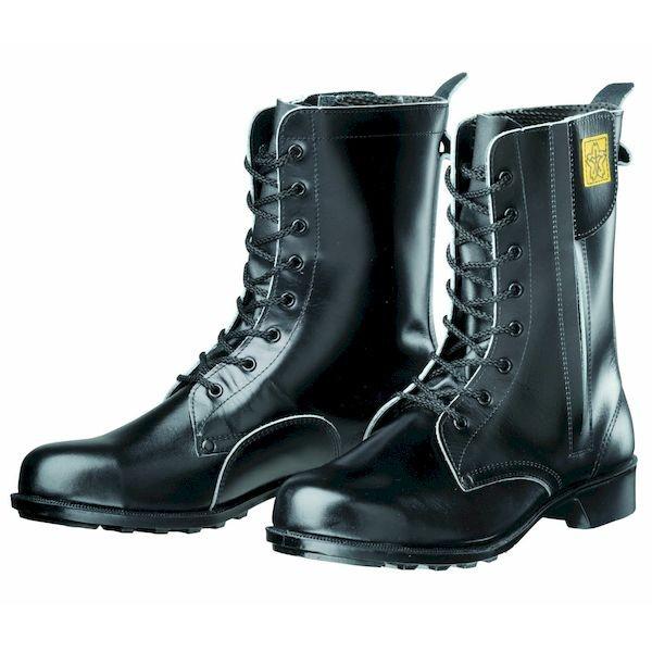 【個人宅配送不可】【個数：1個】4979058483027 直送 代引不可 ドンケル 安全靴 長編上ブーツ ラバー1層底 耐滑 消防用 604TN団マ−ク ブラック 25．5