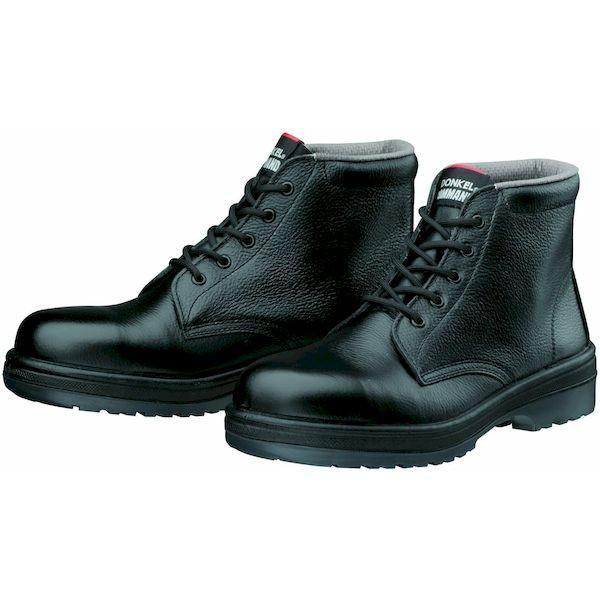 【個人宅配送不可】【個数：1個】4979058780355 直送 代引不可 ドンケル 安全靴 ヒモ ラバー2層底 耐滑 ミドルカット R2−03 ブラック 25．0