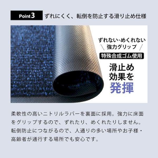 【個数：1個】クリーンテックスジャパン BY00020 直送 代引不可 アイアンホース ストライプ ブラック×パール 90×120cm_5