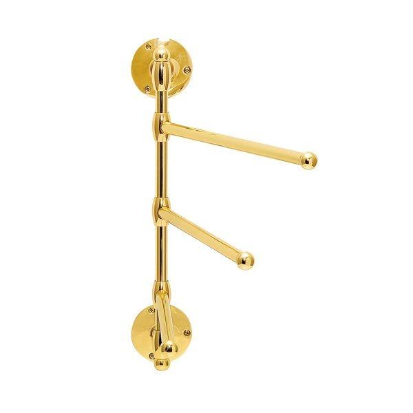ゴーリキアイランド 640087 真鍮製スイングタオルバー 3連 金色 3 真鍮 タオル掛け タオルハンガー