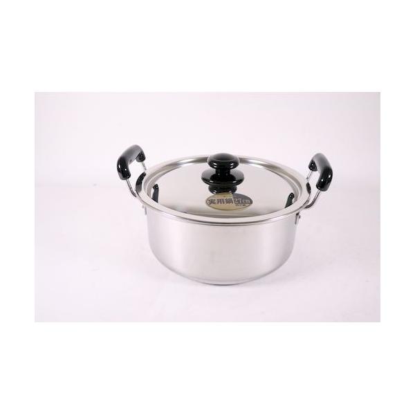 【1個入】4949362389117 カンダ 18−0モリブデン実用鍋 両手 27cm 7．2L 05-0024-0805 柄沢製作所