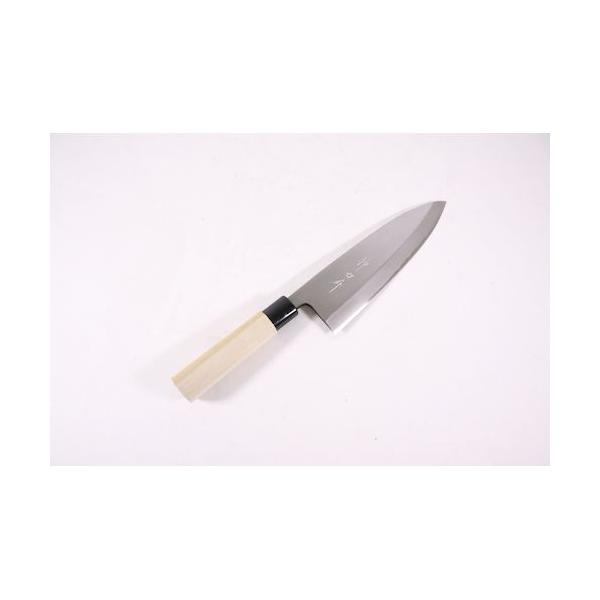 関の刃物 菜切り包丁 180mm 黒打 青紙2号 軟鉄 口金付き 野菜切り 両刃