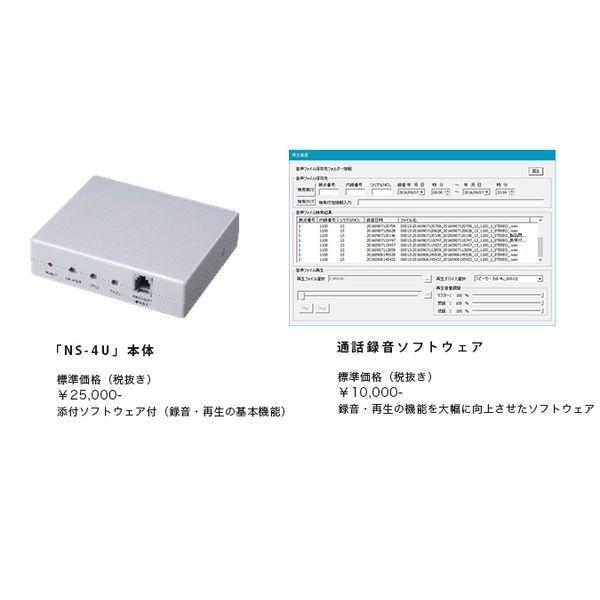 長塚電話工業所（NDK） NS-4U NSLOG_E001 直送 代引不可・他メーカー同梱不可 通話録音アダプター 拡張版 NS4UNSLOG_E001