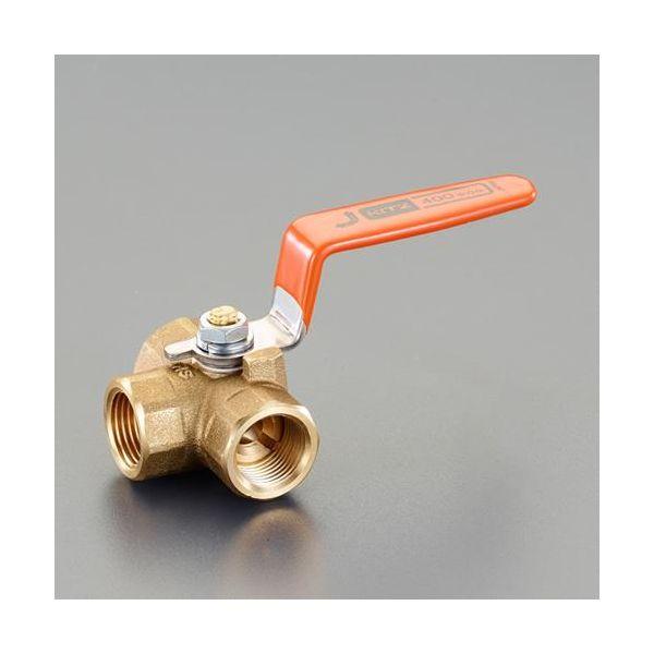 【個人宅配送不可】直送 代引不可 エスコ EA470BA-114  Rc1・1／2” 三方ボールバルブ 真鍮製 EA470BA114