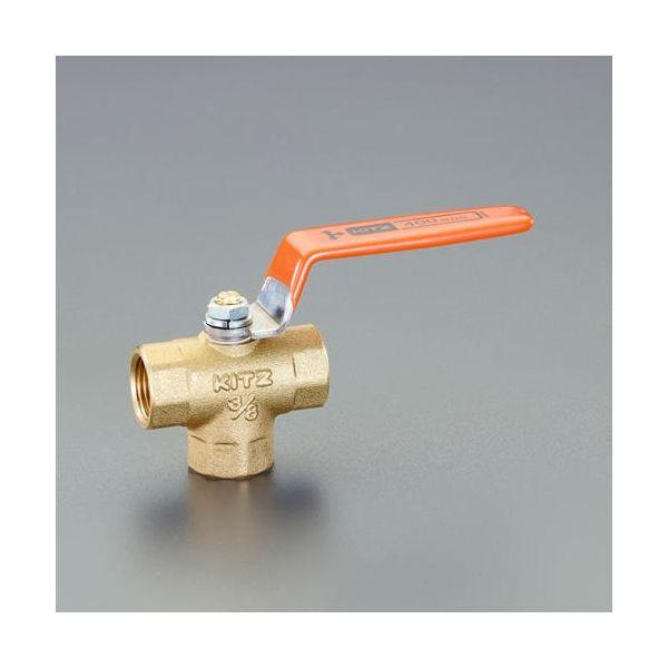【個人宅配送不可】直送 代引不可 エスコ EA470BA-312  Rc1・1／4” 三方ボールバルブ 竪形／真鍮製 EA470BA312