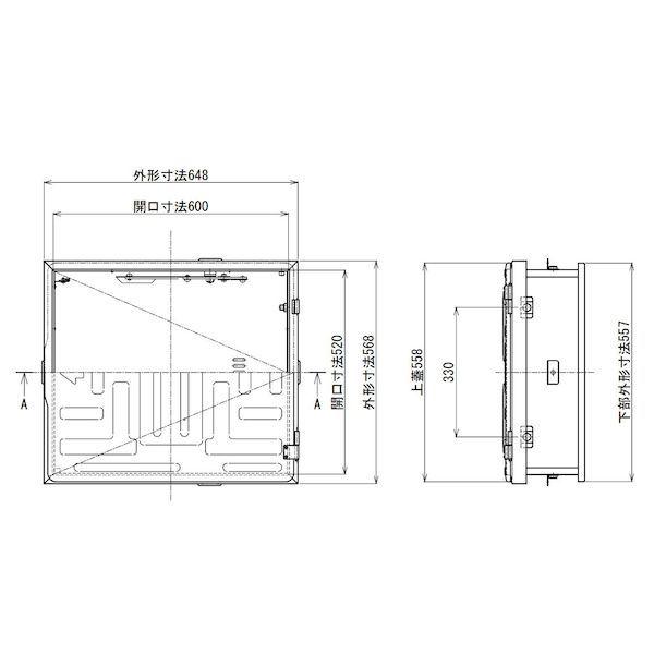 【個数：1個】ORIRO 松本機工 USD-52NB 直送 代引不可 避難ハッチ ユレーヌ USDNB ステンレスハッチ枠のみ 520×600 オリロー USD52_2