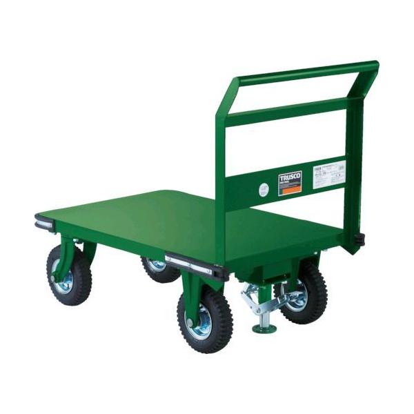 【個人宅配送不可】ＴＲＵＳＣＯ OHN-2ARS 直送 代引不可 鋼鉄製運搬車 ９００Ｘ６００ Φ２２３空気入タイヤ 鋳物金具 ストッパー付