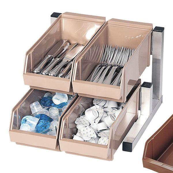 EOC2603 TKG 18−8スマート オーガナイザー 2段2列 4ヶ入 ブラウン