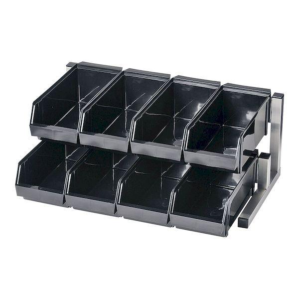 EOC2802 TKG 18−8スマート オーガナイザー 2段4列 8ヶ入 ブラック