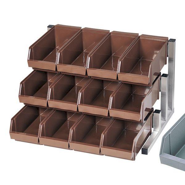 EOC3201 TKG 18−8スマート オーガナイザー 3段4列 12ヶ入 グレー