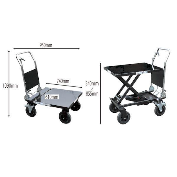 和コーポレーション KAZ KT-180XL 直送 代引不可 【荷下ろし設備または人員2名以上必要】油圧テーブルリフト 180kg 大車輪幅広タイプ KT180XL_3