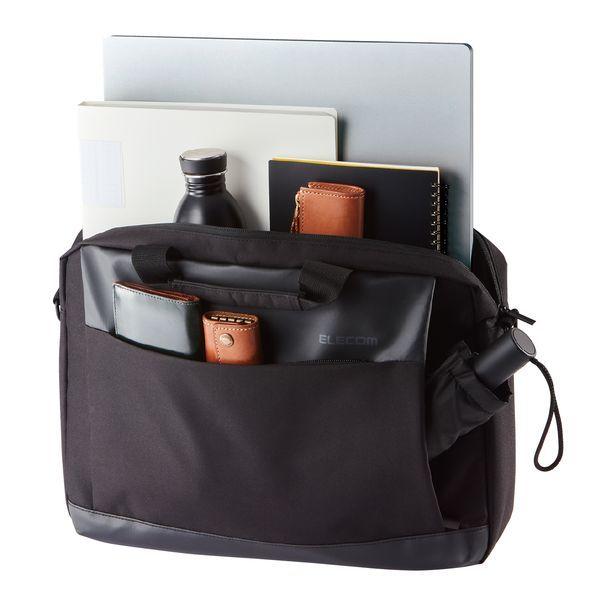 エレコム ELECOM BM-BSSDBK ビジネスバッグ パソコンバッグ 整理 ポケット 15．6インチ 2way 撥水加工 ポリエステル ブラック