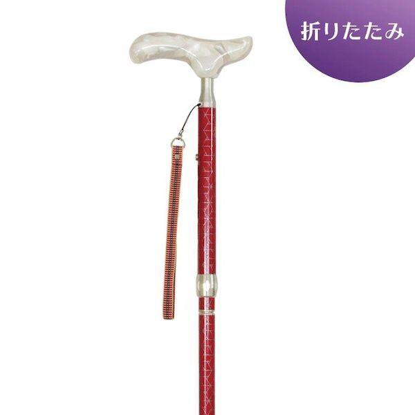 4959431115004 折り畳み杖 カイノス真田・赤 103914【キャンセル不可】