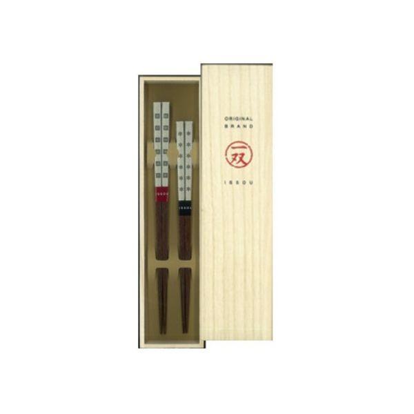 4580219392845 【3個入】 一双 桐箱夫婦箸 銀模様 23cm＆21cm 89513【キャンセル不可】