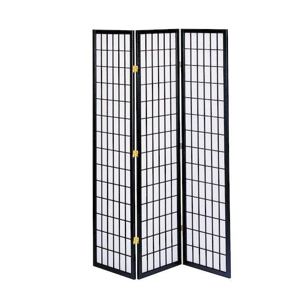 【個数：1個】弘益 JP-M180-3(BK) 直送 代引不可 【完成】和風衝立3連 ブラック JPM1803(BK)