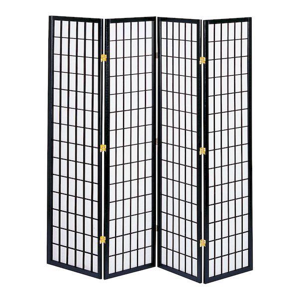 【個数：1個】弘益 JP-M180-4(BK) 直送 代引不可 【完成】和風衝立4連 ブラック JPM1804(BK) 16,886円