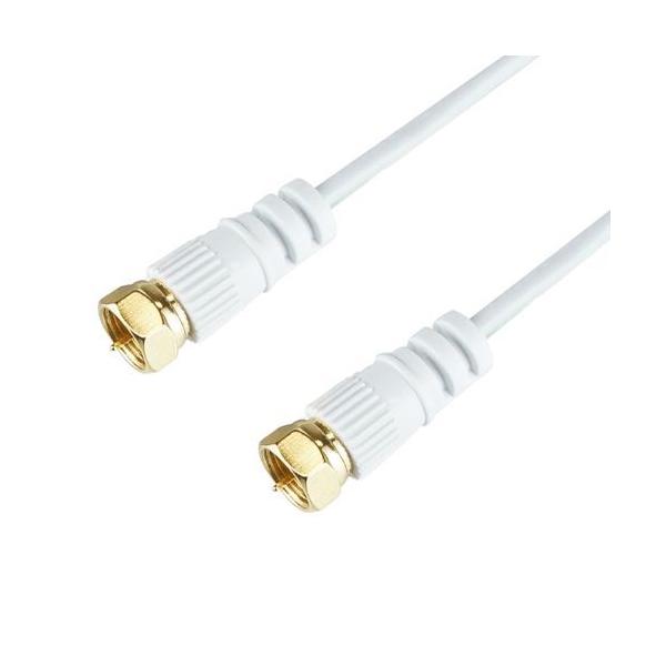 【個数：1個】AC100-489WHX5 直送 代引不可 5個セット HORIC 極細アンテナケーブル 10m ホワイト 両側ネジ式コネクタ