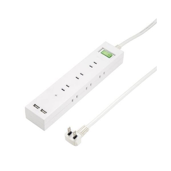 【個数：1個】H6BK11122UWHX5 直送 代引不可 5個セット YAZAWA 3方向から挿せる9個口USBタップホワイト