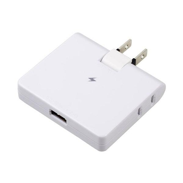 【個数：1個】H6CK3001UWHX5 直送 代引不可 5個セット YAZAWA 雷ガード付コーナータップ2AC＋1USB2．4Aホワイト