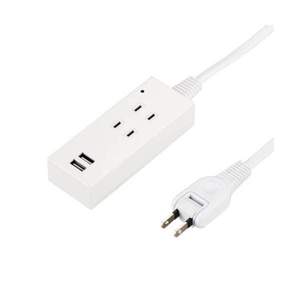 【個数：1個】Y02K4015WH2UX5 直送 代引不可 5個仕かける YAZAWA 雷かばい立て付2AC2USB2．1A1．5m白いこと