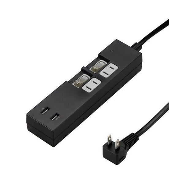 【個数：1個】Y02KS422BK2UX5 直送 代引不可 5個セット YAZAWA 個別スイッチ付2AC2USB3．4A2mブラック