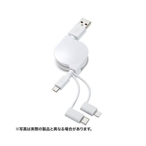 KB-IPLTM08KWX5 直送 代引不可 5個セット サンワサプライ ライトニング・TypeC・microB 巻取りUSB 3in1 ケーブル 0 13,596円