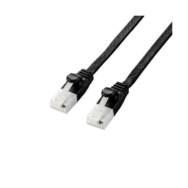 LD-GFAT/BK100X5 直送 代引不可 5個セット エレコム LANケーブル／CAT6A準拠／爪折れ防止／フラット／10m／ブラック LDGF 10,857円