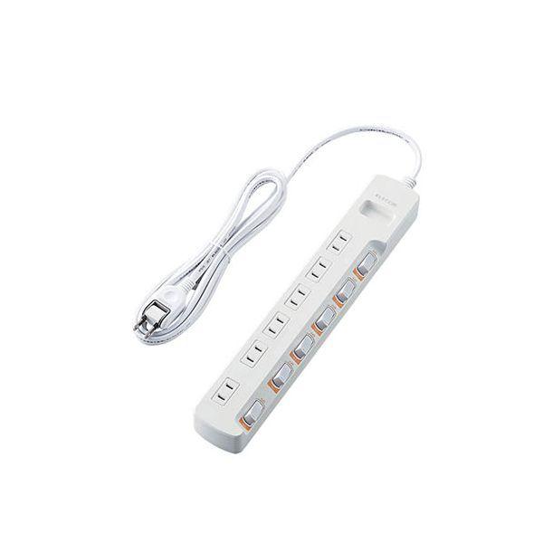 T-K5B-2625WHX5 直送 代引不可 5個セット エレコム 省エネタップ／無灯個別スイッチ／雷ガード付／6個口／2．5m／ホワイト TK5B2