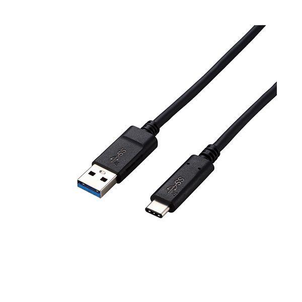 USB3-AC10NBKX5 直送 代引不可 5個セット エレコム USB3．1ケーブル／Gen2／A−Cタイプ／認証品／3A出力／1．0m／ブラック 10,093円