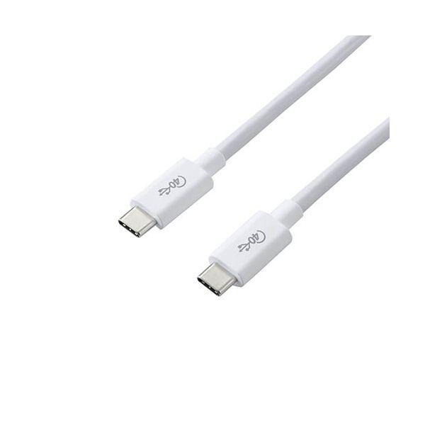 USB4-CC5P08WHX5 直送 代引不可 5個セット エレコム USB4ケーブル／C−Cタイプ／認証品／PD対応／40Gbps／0．8m／ホワイ