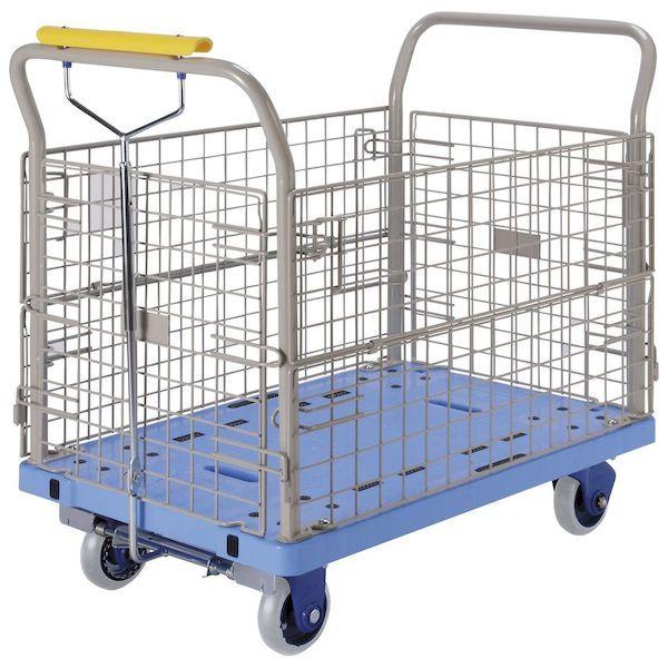 【個人宅配送不可】金沢車輌 PHB-307GS 直送 代引不可 ハンドブレーキ付静音樹脂台車 PHB307GS