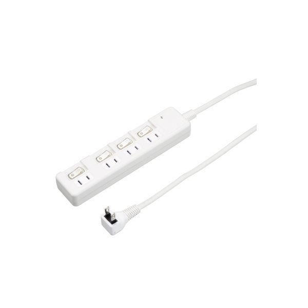 【個数：1個】H8KS442WHX5 直送 代引不可 5個セット YAZAWA 雷ガード付4個口節電タップ2mホワイト