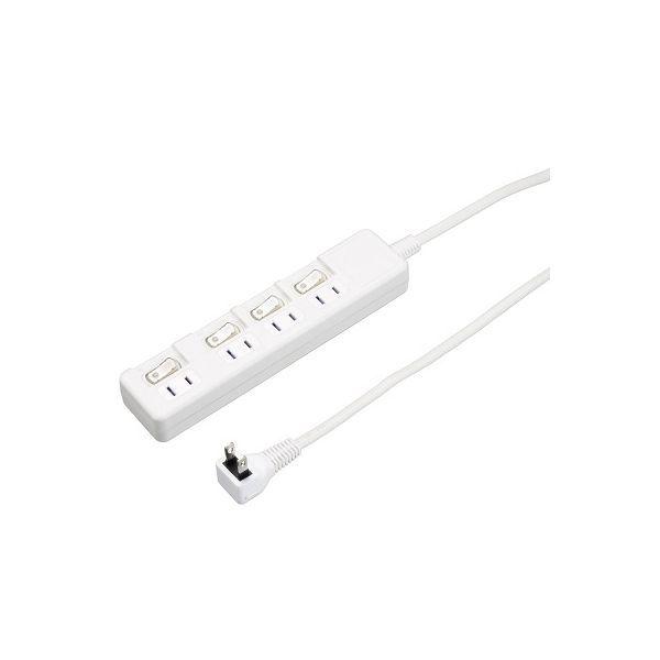 【個数：1個】H8S442WHX5 直送 代引不可 5個セット YAZAWA 4個口節電タップ2mホワイト