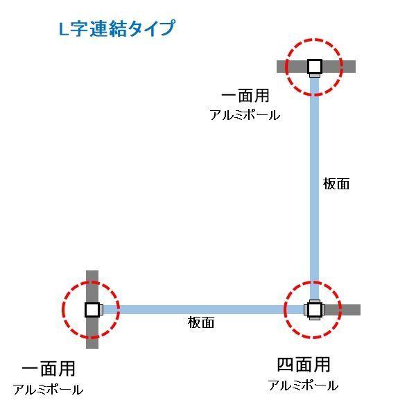 【個人宅配送不可】【個数：1個】馬印 AR48T18C4 直送 代引不可 アルミポール48角 4面用 H＝1800用 キャスター付_5