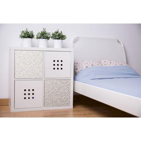 【個人宅配送不可】【個数：1個】明和グラビア 4977932217881 直送 代引不可 デコタイルシート モザイクタイル ホワイト DGTR-05