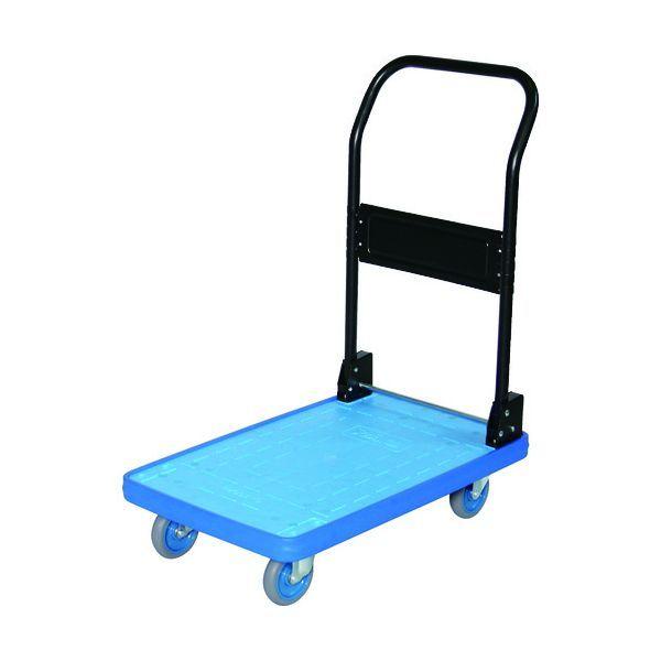 【個人宅配送不可】トラスコ TRUSCO MKP-151AC-B 直送 代引不可 MKP樹脂製台車 折畳式 716X436 エアキャスター付 ブルー MKP15