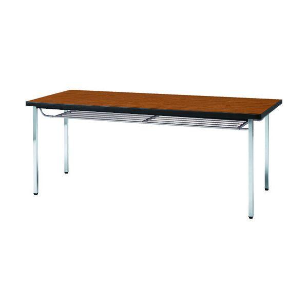 【個人宅配送不可】トラスコ TRUSCO TDST1260-T 直送 代引不可 会議用テーブル １２００Ｘ６００ＸＨ７００ 下棚付 丸脚 チーク TDST126