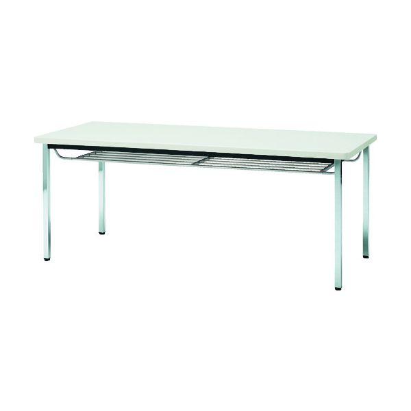 【個人宅配送不可】トラスコ TRUSCO TDST1575-W 直送 代引不可 会議用テーブル １５００Ｘ７５０ＸＨ７００ 下棚付 丸脚 ホワイト TDST15