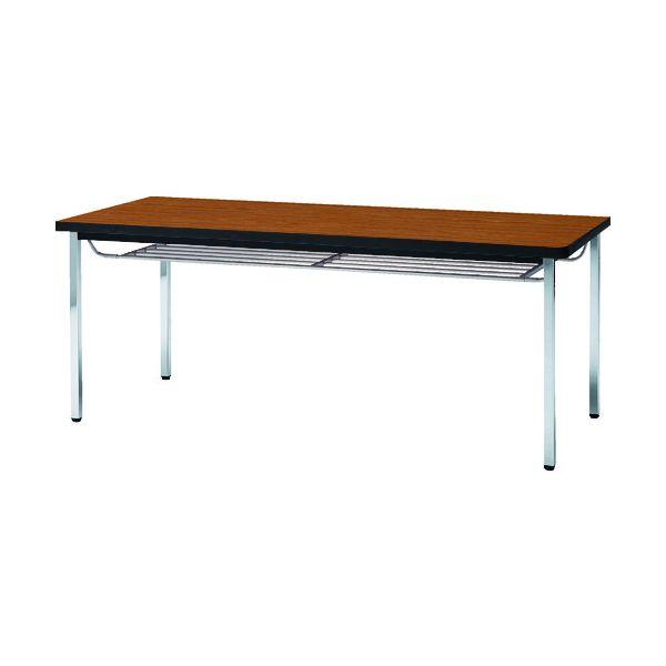 【個人宅配送不可】トラスコ TRUSCO TDST1590-T 直送 代引不可 会議用テーブル １５００Ｘ９００ＸＨ７００ 下棚付 丸脚 チーク TDST159