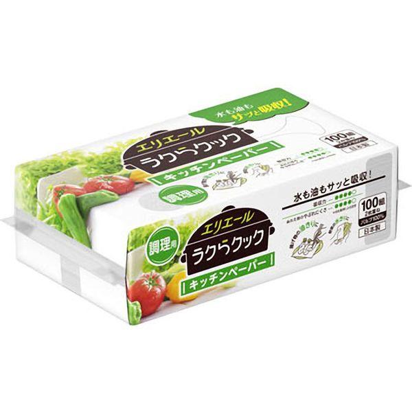 【同梱不可】【お一人さま1点限り】大王製紙 4902011824322 エリエール ラクらクックキッチンペーパー100組1P×60パック