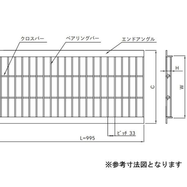 【個人宅配送不可】法山本店 HGU-500-50 直送 代引不可 U字溝用グレーチング 普及型 鋼板製・溶融亜鉛メッキ仕上げ 適用みぞ幅 mm 500 HGU50050_1
