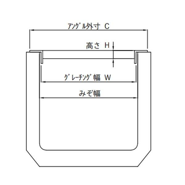 【個人宅配送不可】法山本店 HGU-500-50 直送 代引不可 U字溝用グレーチング 普及型 鋼板製・溶融亜鉛メッキ仕上げ 適用みぞ幅 mm 500 HGU50050_2