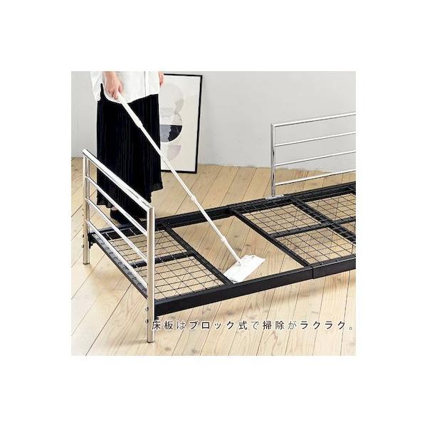 JKプラン KKS-0026-BKSV 直送 代引不可 ベッドソファ デイベッド ソファ ベッドフレーム ロータイプ ショート セミシングル パイプベッドフレーム スチールベッ_6