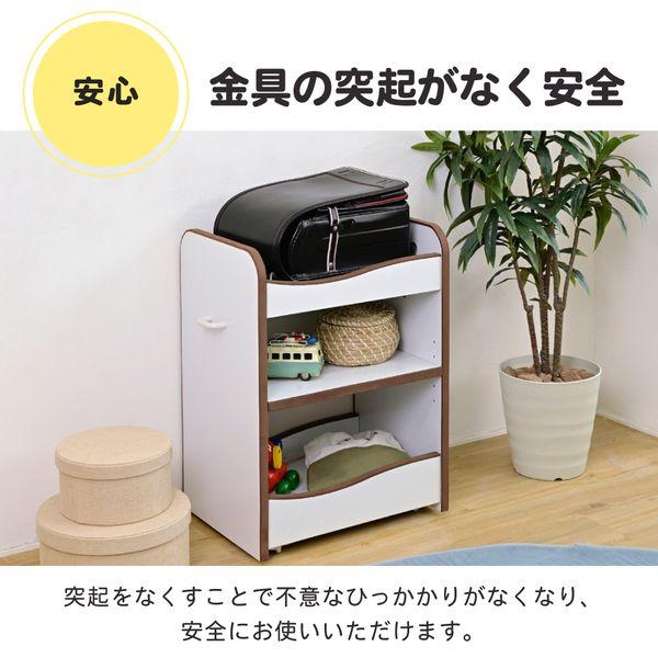 JKプラン FES-0007-WHBR 直送 代引不可 ランドセルラック キャスター付き 収納ワゴン オモチャ収納 おもちゃ収納棚 おもちゃラック 収納ボックス コンパクト 白_8