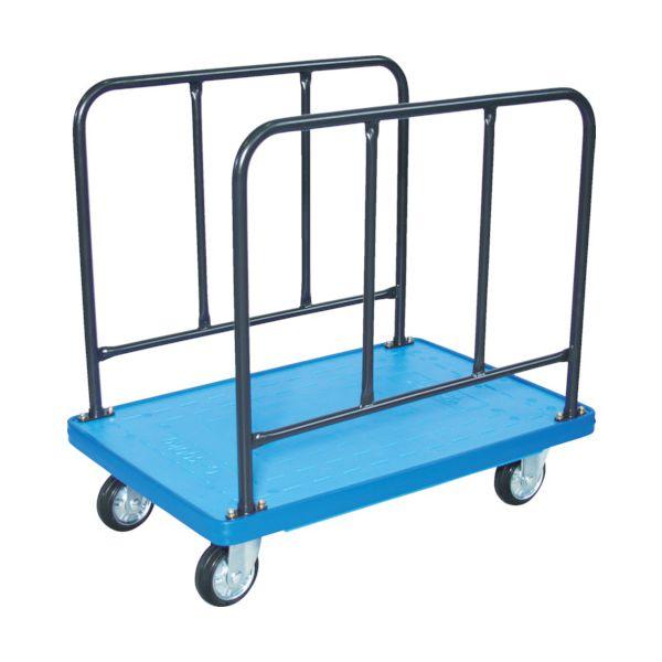 【個人宅配送不可】ＴＲＵＳＣＯ MKP-310-B 直送 代引不可 MKP樹脂製台車 サイドハンドル 906×616 ブルー MKP310B