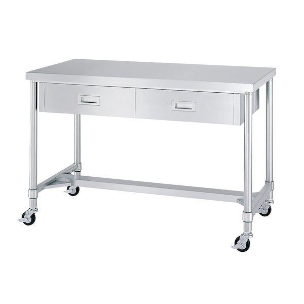 【個人宅配送不可】シンコー WDHC-18060-U75 直送 代引不可 キャスター付ステンレス作業台 引出付／H枠仕様 WDHC18060U75