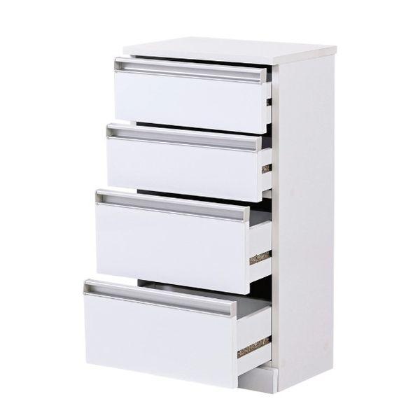 JKプラン FKS-0002-WH 直送 代引不可 4段チェスト リビングチェスト 白 キッチンチェスト カウンター下収納 コンパクト チェスト FKS0002WH